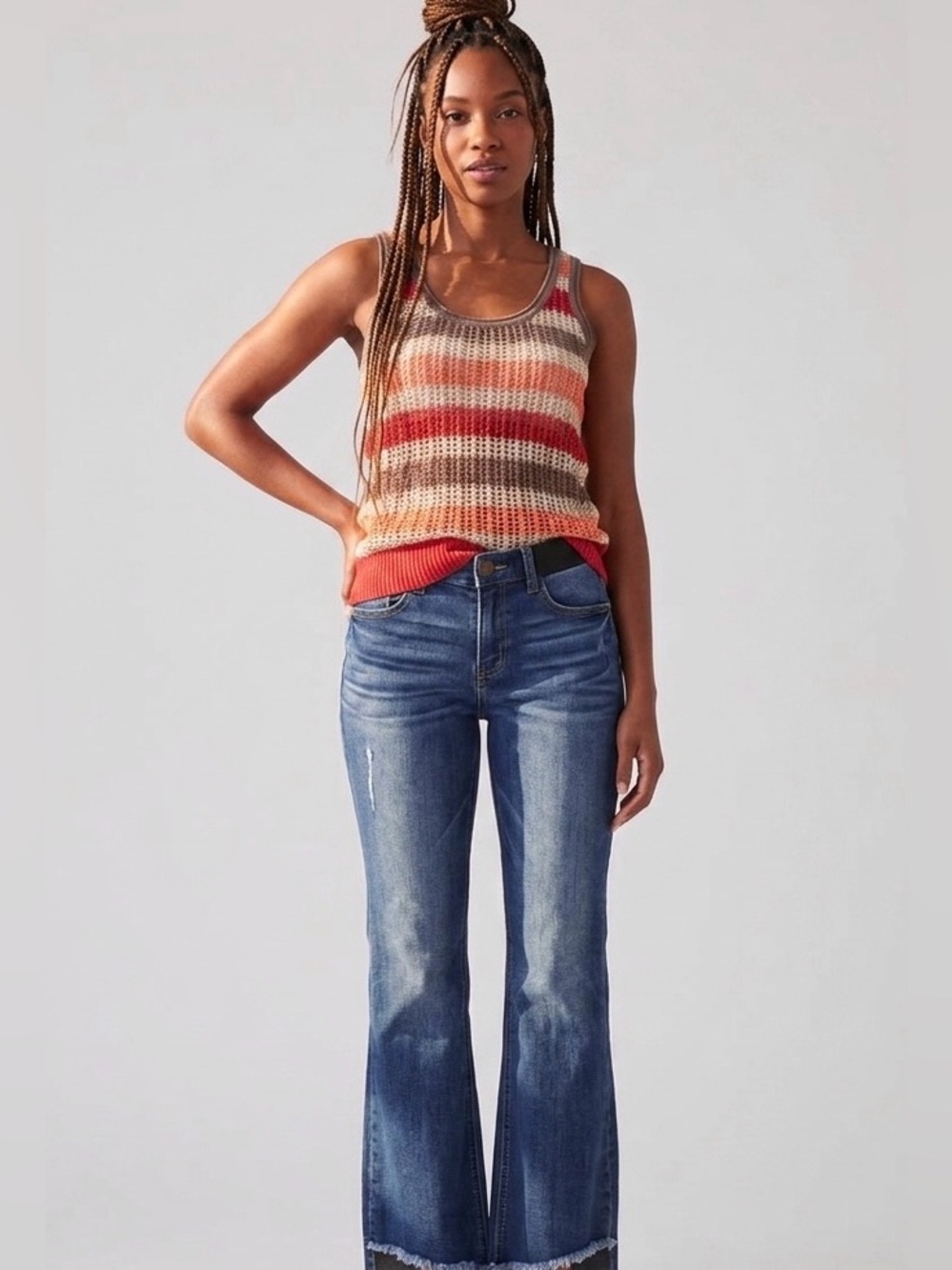 Democracy Women's Blue Flare Wide-Leg Jeans “ab” Technology size 8